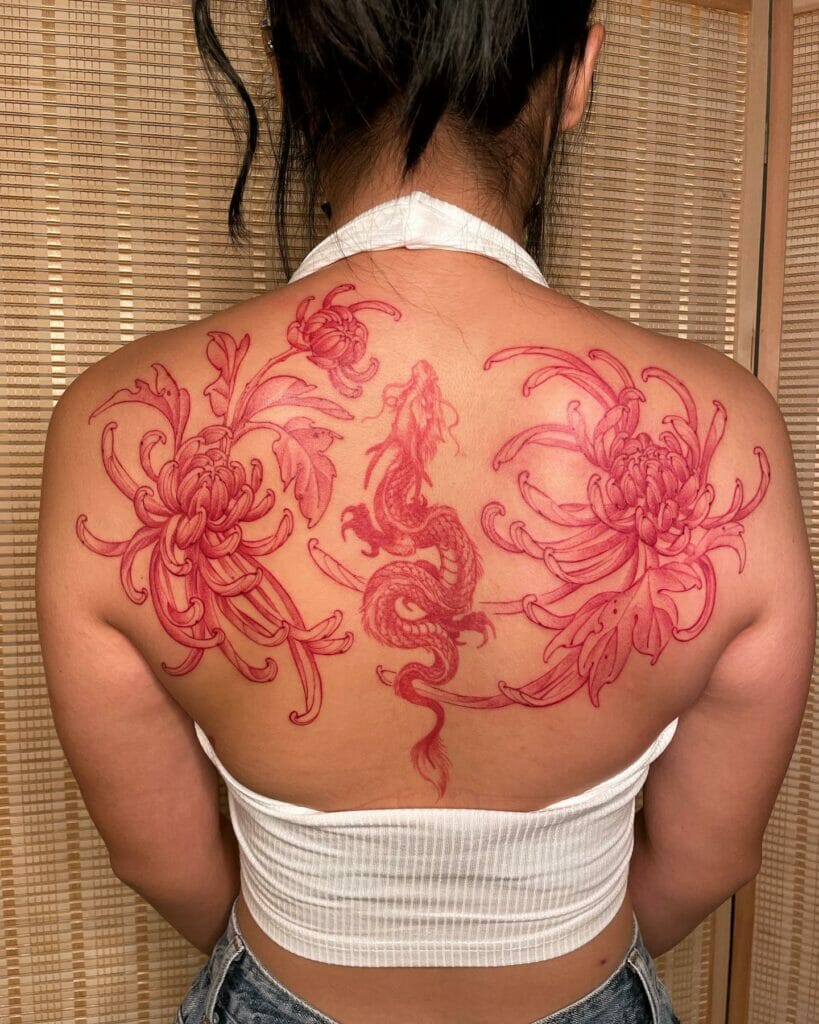 Sexy Dragon Tattoo On Back For Womens