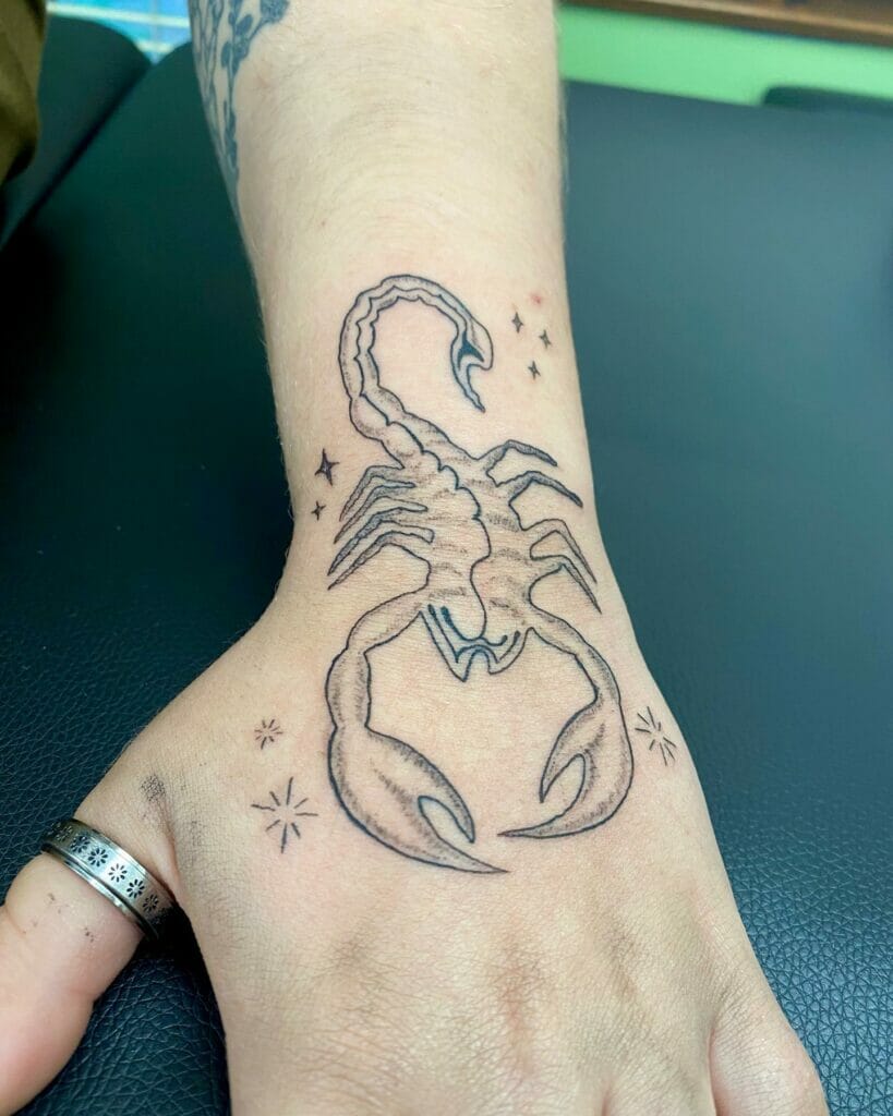 Small Cute Scorpion Tattoo Outline Designs