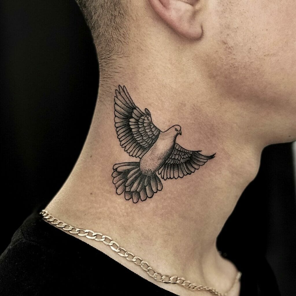 Small Dove Tattoo For Necks