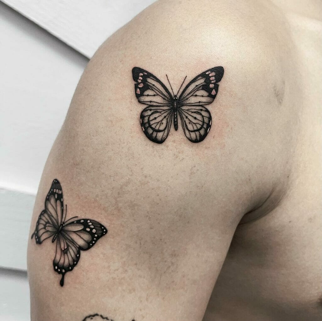 Small Manly Butterfly Tattoo Idea