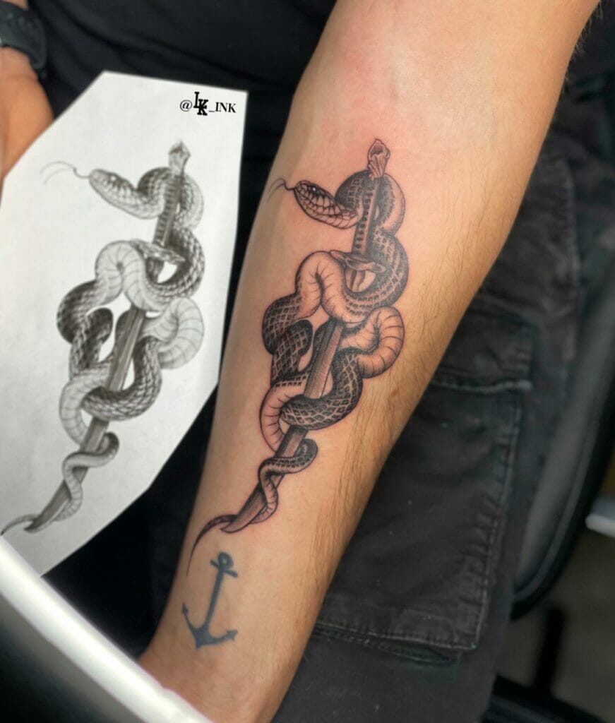 Snake Sword Tattoo