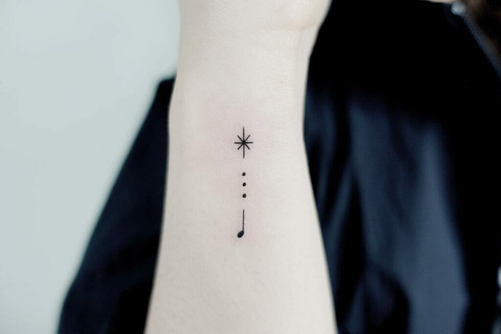 Star Wrist Music Note Tattoo