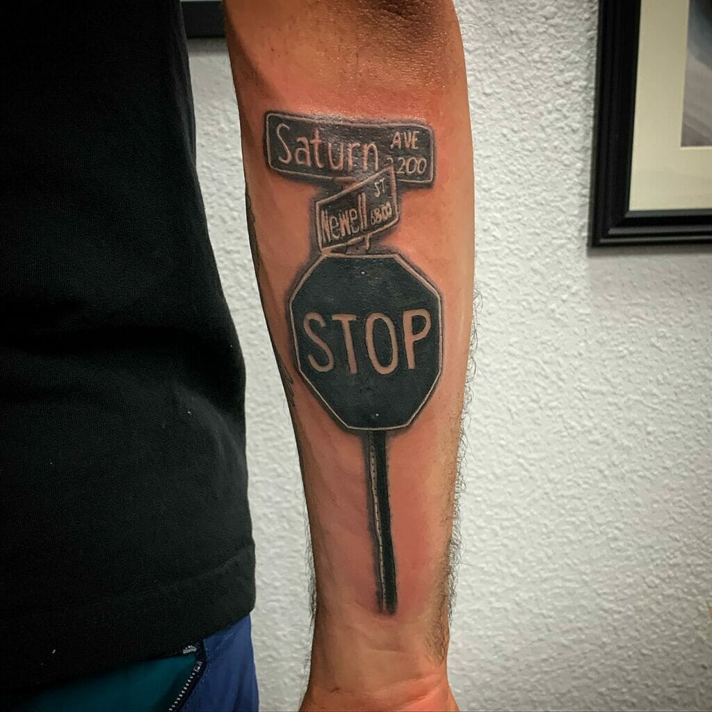 Stop Street Sign Tattoo