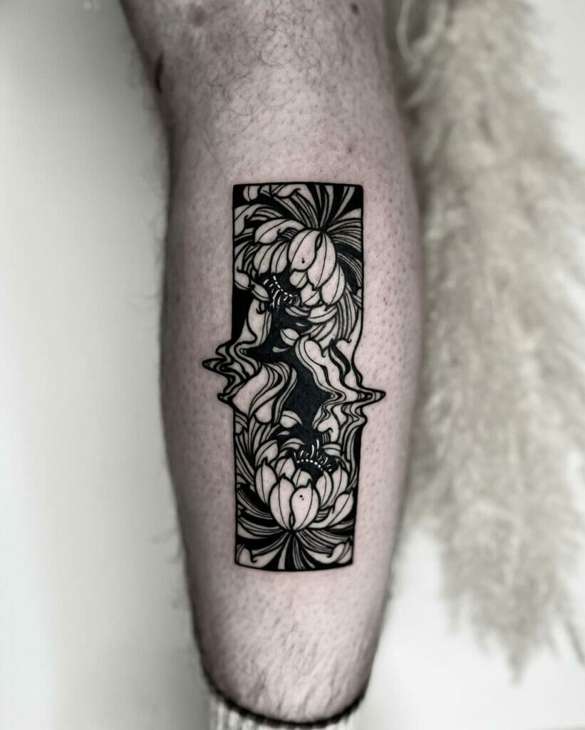 Surrealistic Double Chrysanthemum Tattoo