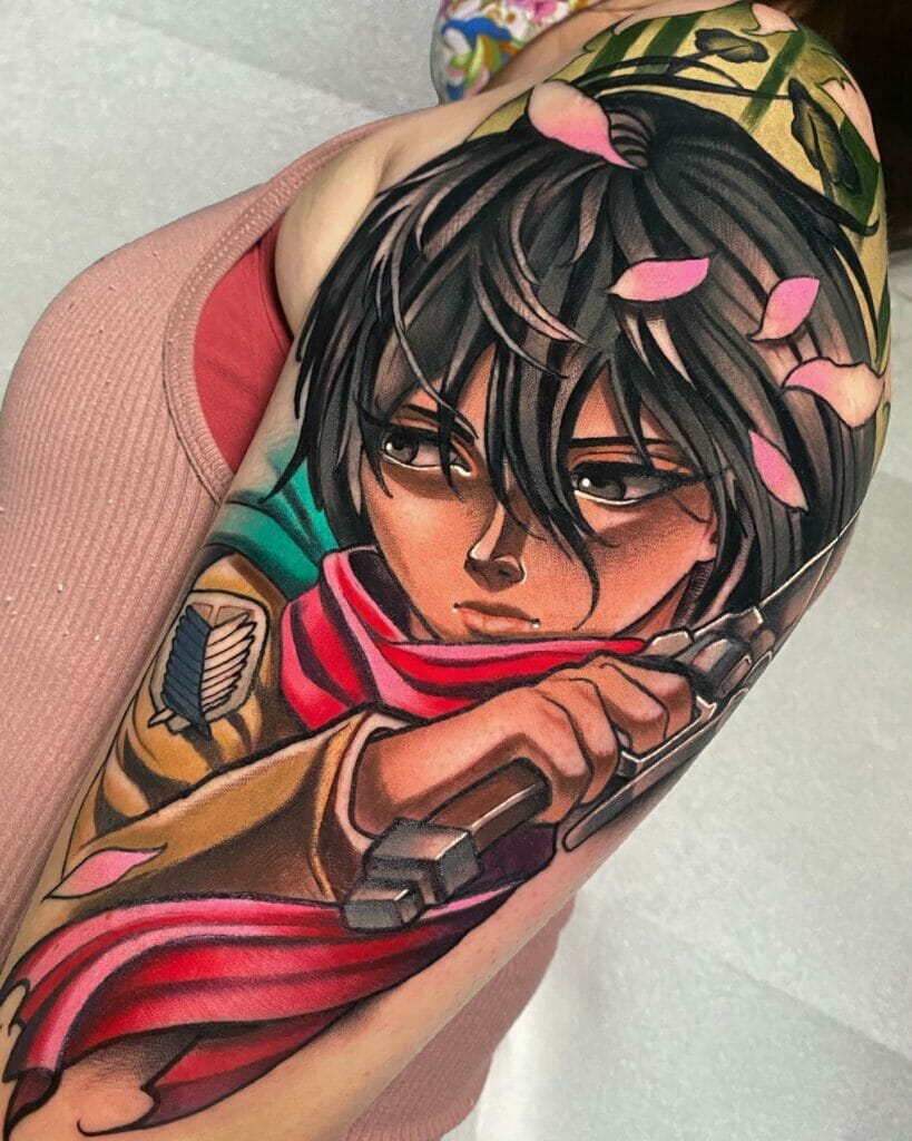 The Beautiful Colorful Mikasa Tattoo