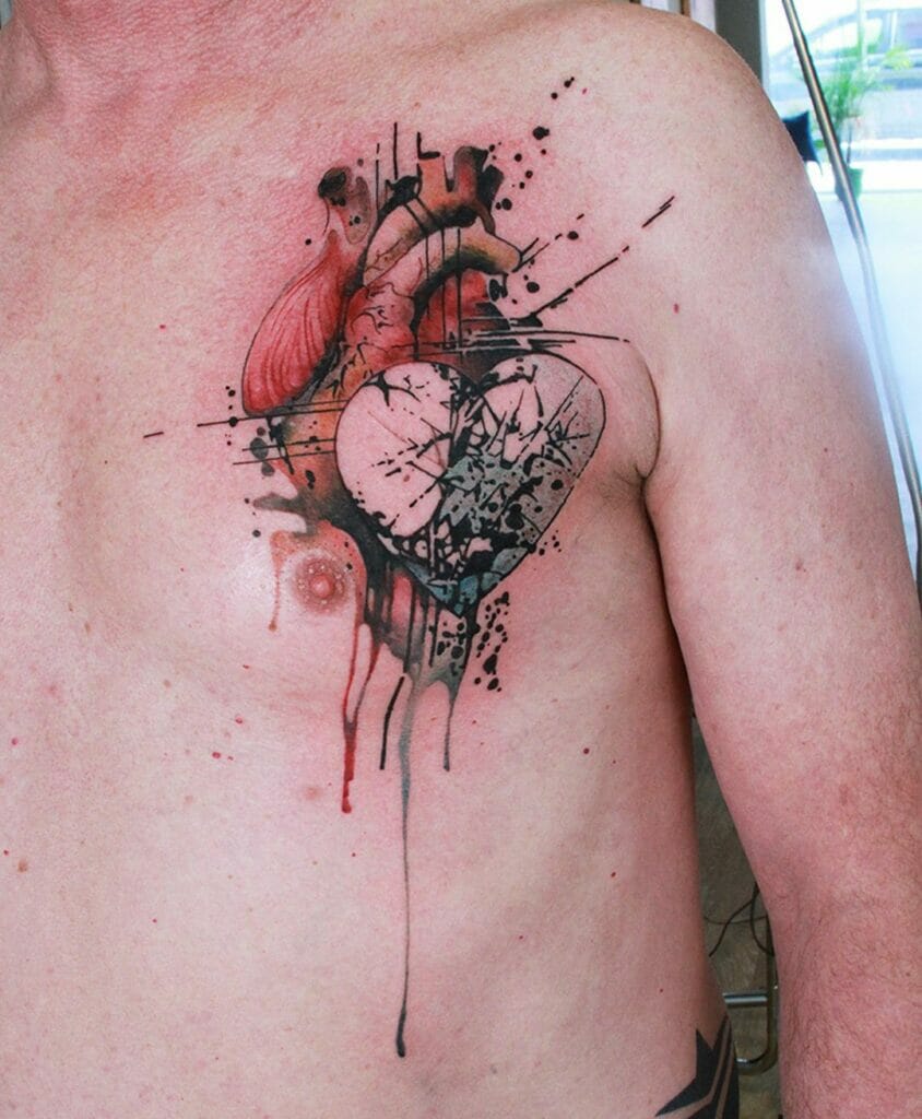 The Broken Heart Tattoos Of Abstract Art