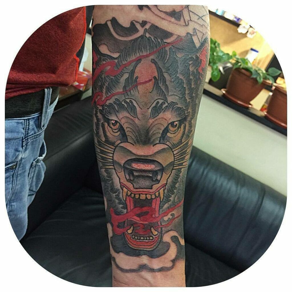 The Mystical Wolf Neo Traditional Tattoo