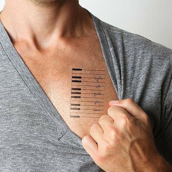 The Piano Tattoo With A Quote