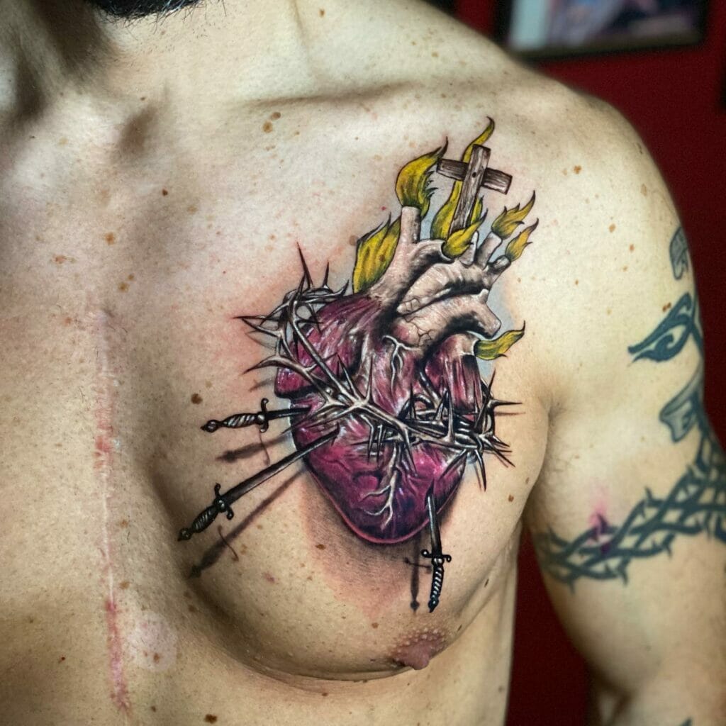 The Sacred Heart Tattoo Design For The Eternal Connection With God