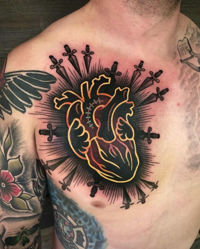 The Stitched Black Heart Tattoo For The Brave Souls