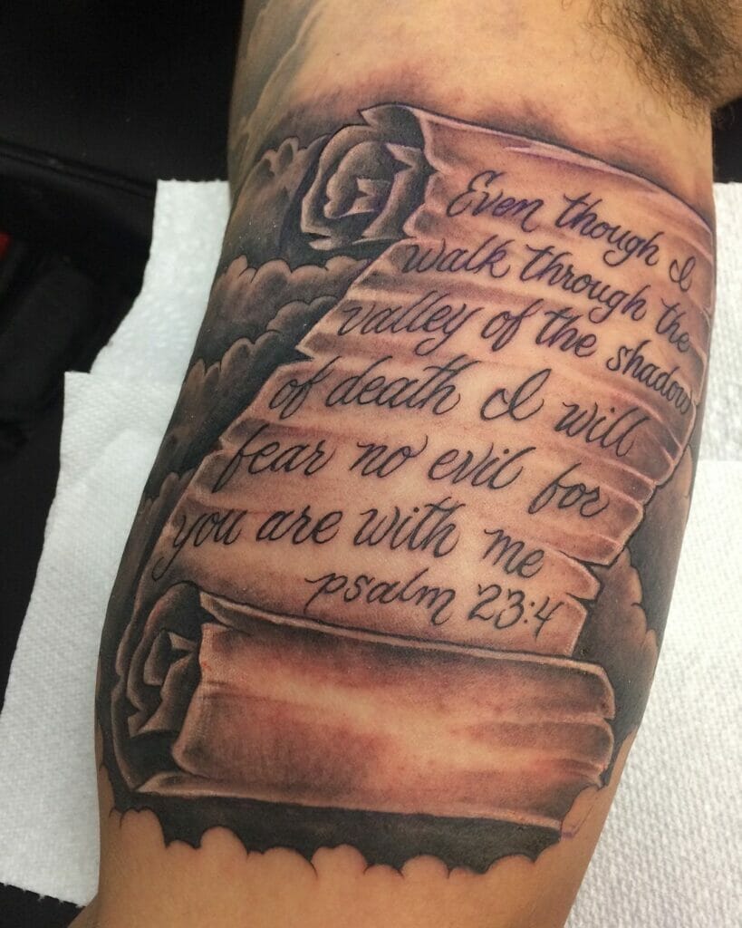 Though I Walk Through The Valley Of The Shadow Of Death Tattoo
