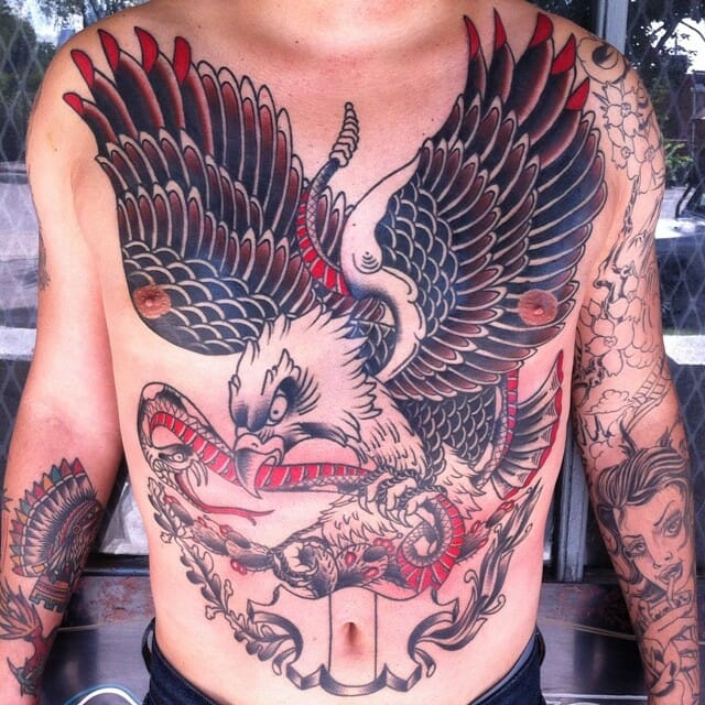 Traditional Style Mexican Eagle Tattoo