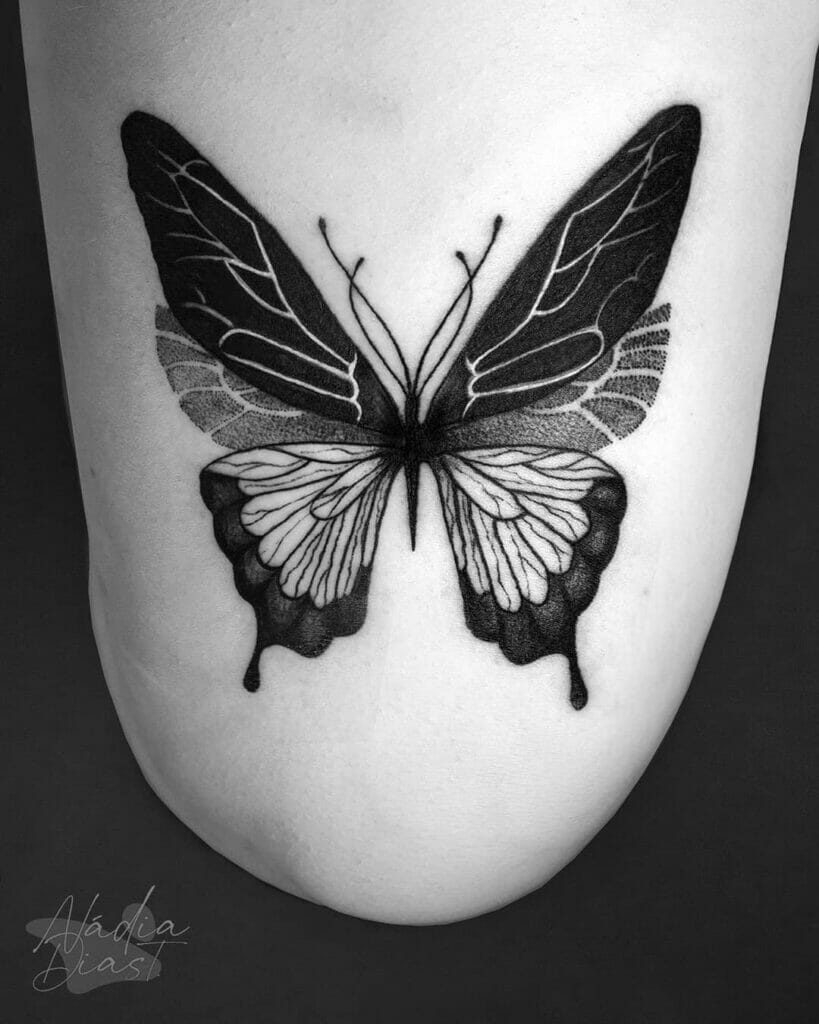 Veins Manly Butterfly Tattoo Designs