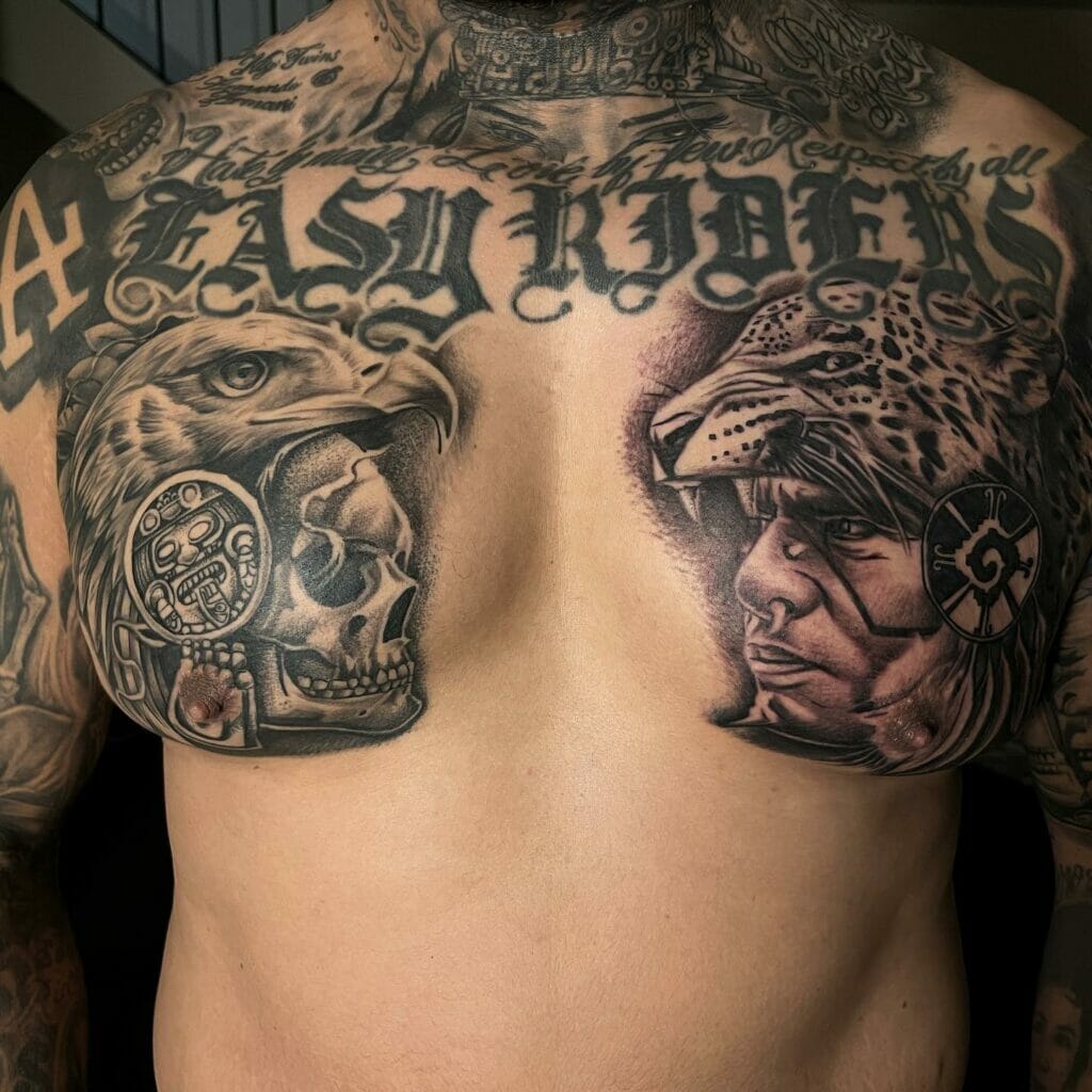 War Aztec Tattoo Design
