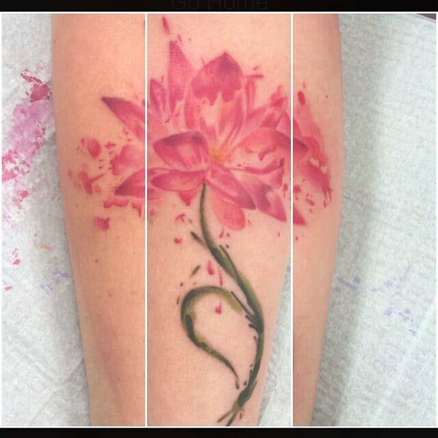 Watercolor Lotus NEDA Tattoo