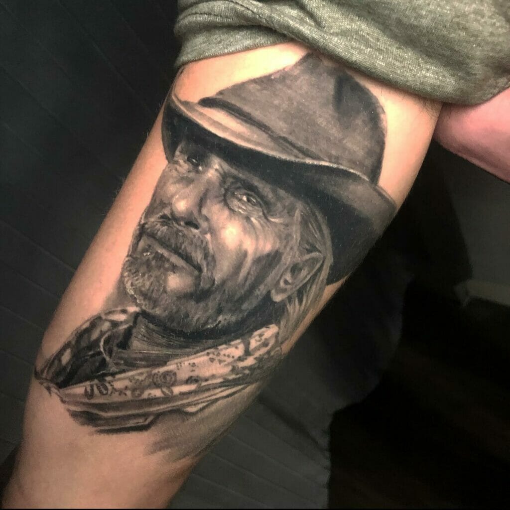 Western Sleeve Tattoo Design On The Arm