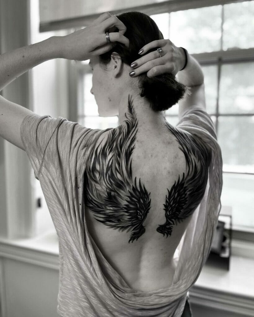 Wings Sexy Back Tattoo For Women