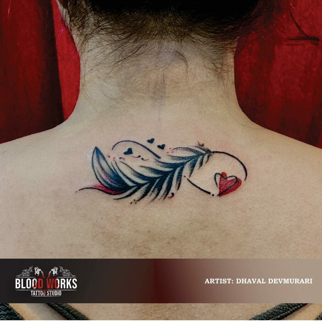 Women's Infinity Feather Tattoo