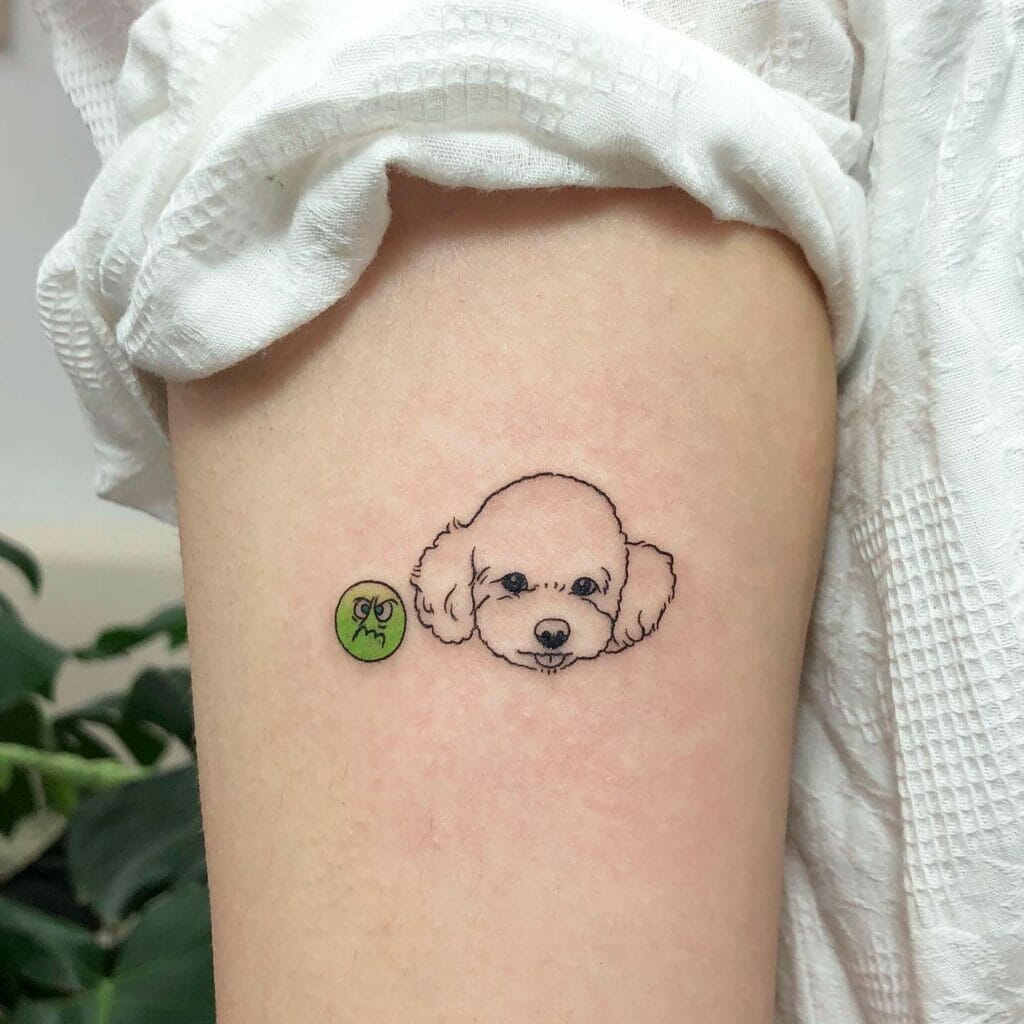 Poodle Outline Minimalist Dog Tattoo