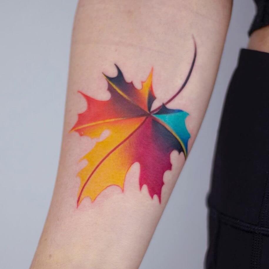 Maple Leaf Arm Tattoo