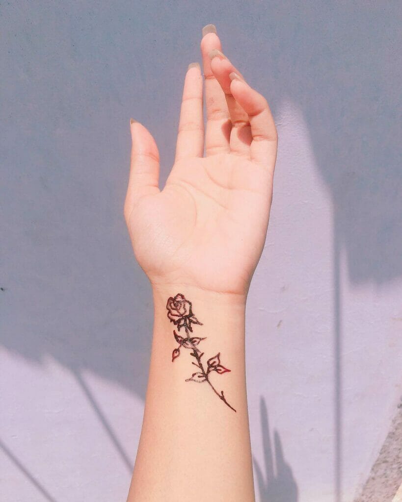 Wrist Small Cute Henna Tattoo