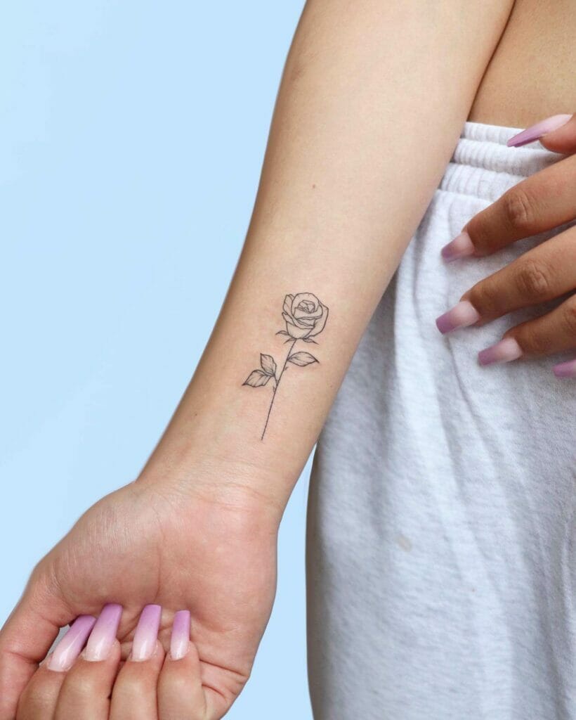 Black Outline Rose Tattoos
