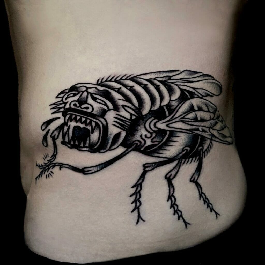 Sucky Panther Tattoo Design On The Hip