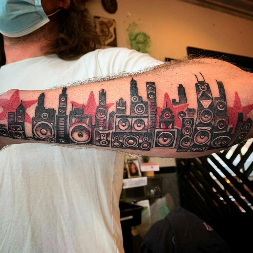 Chicago Skyline Aurora Tattoo