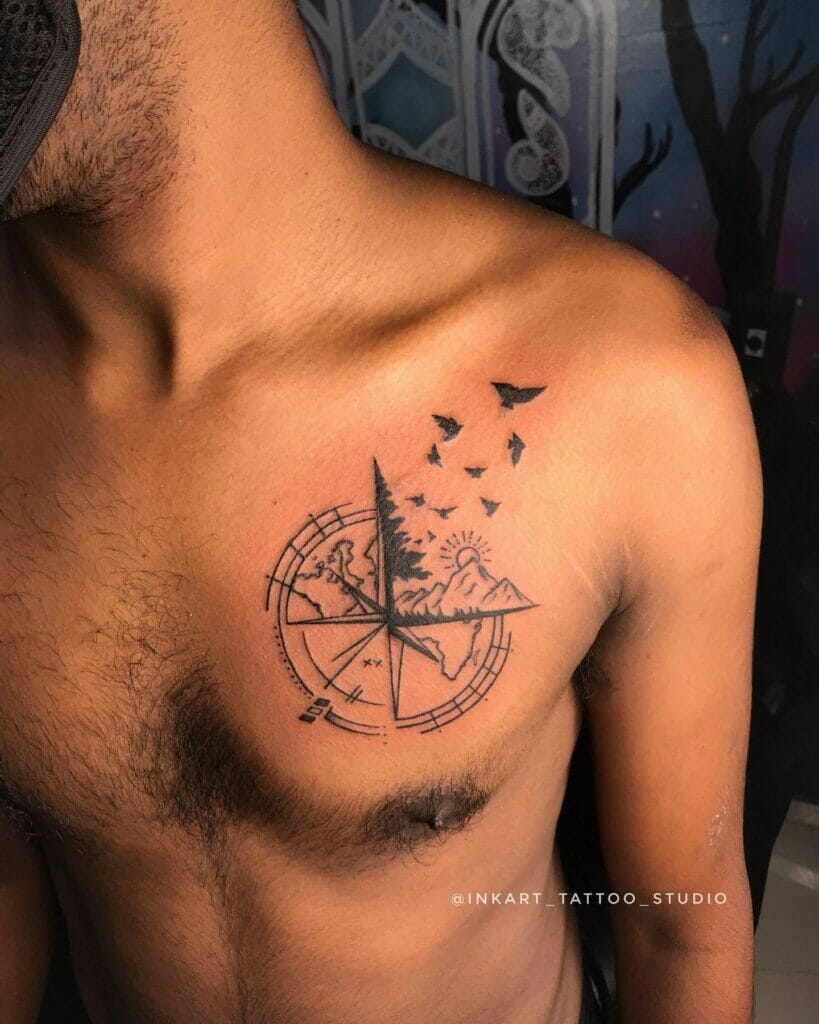 The Aesthetic Vintage Simple Compass Tattoo Of Freedom