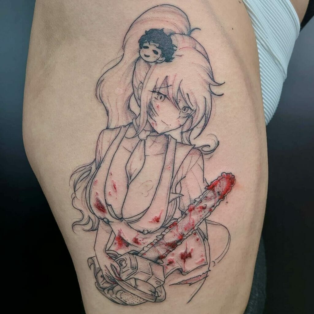 Texas Chainsaw Massacre Anime Girl Version Tattoo