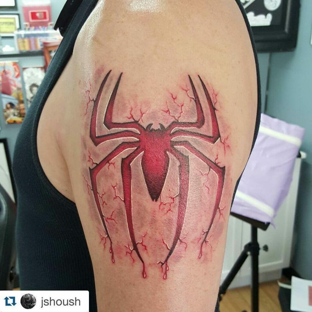 Spiderman Symbol Carved Into The Skin