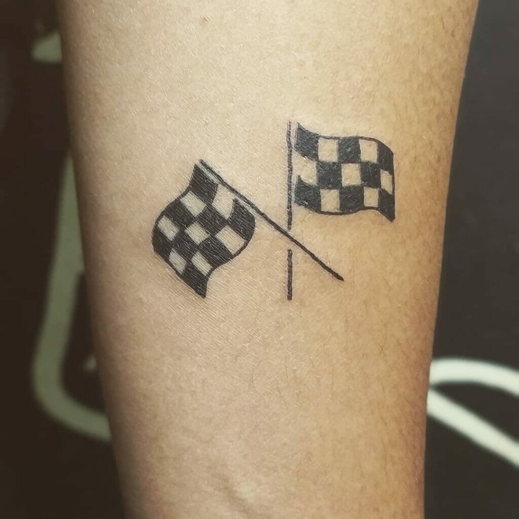 Simple Checkered Flag Tattoo Ideas