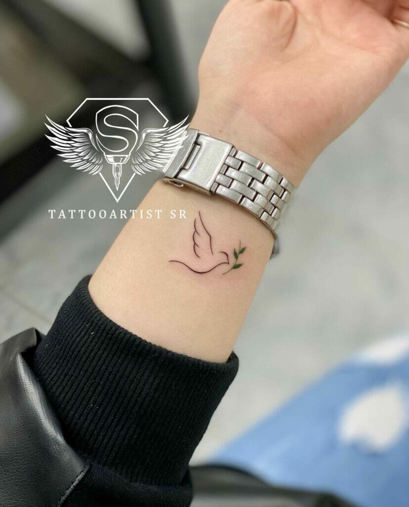 Dove Tattoo With Olive Branch