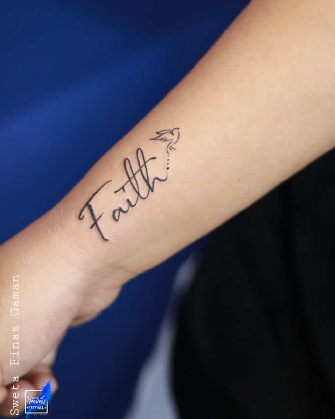 Faith And Bird Tattoo Designs