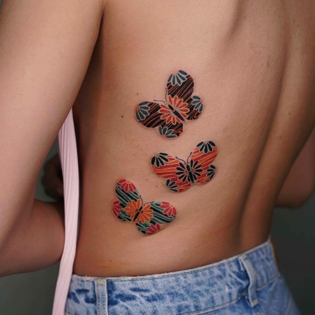 Fabric 3 Small Butterfly Tattoo