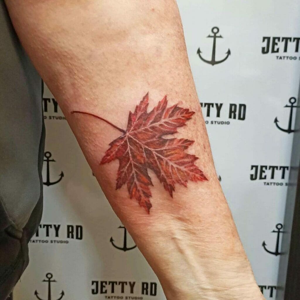 Simple Maple Leaf Tattoo