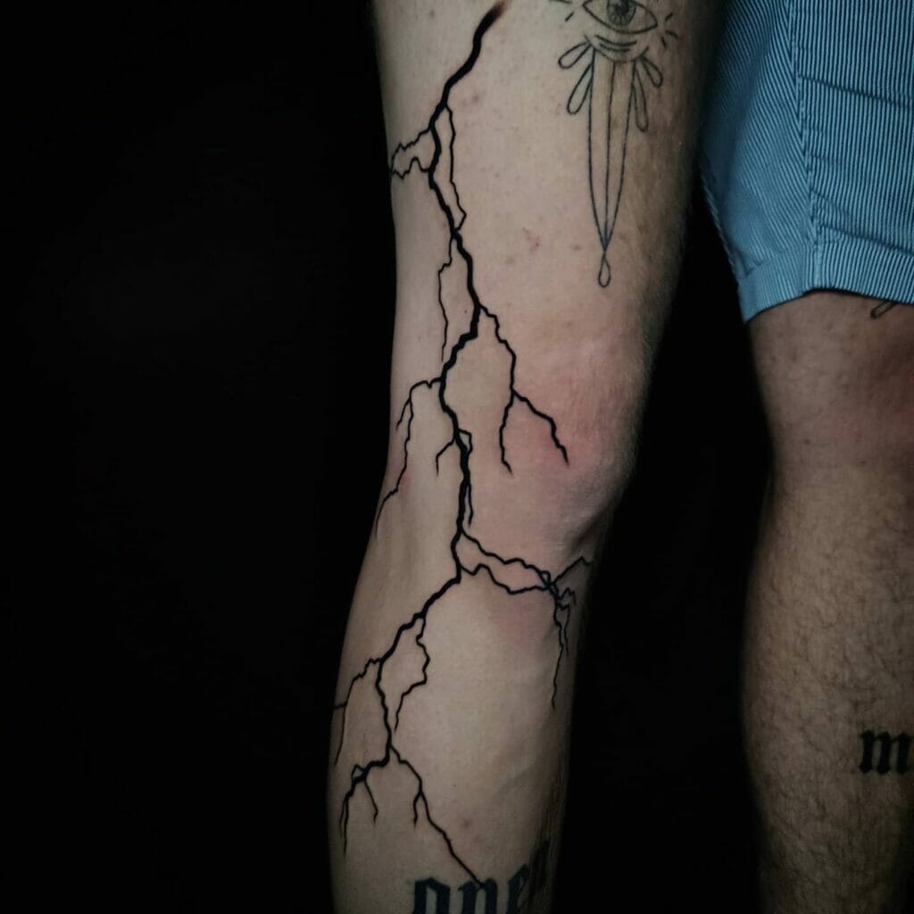Lightning Tattoo Around The Leg