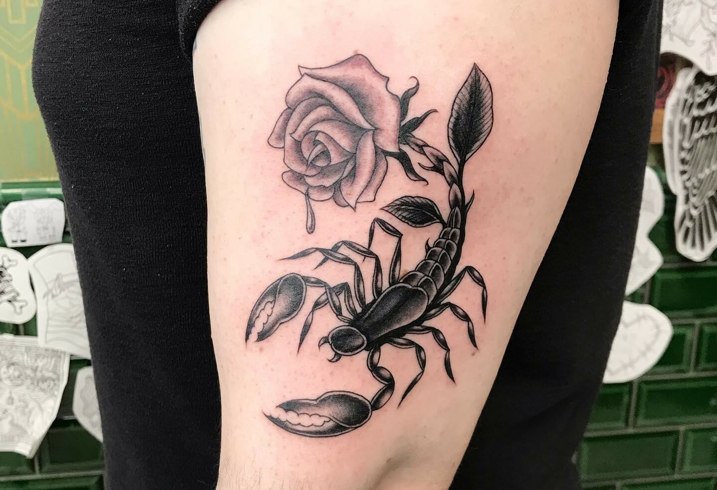 Scorpion and rose tattoo  Tattoogridnet