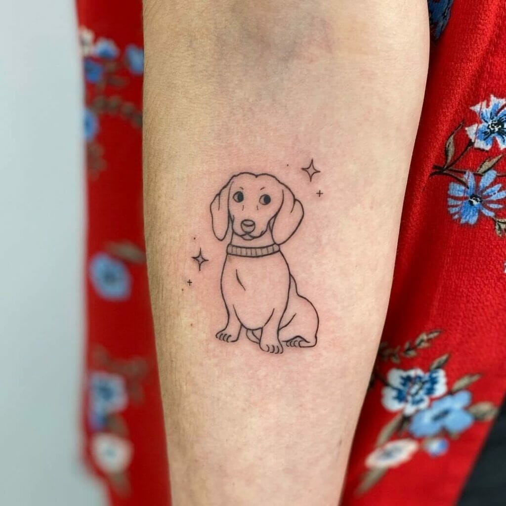 Magnificent Minimalist Dog Memorial Tattoo