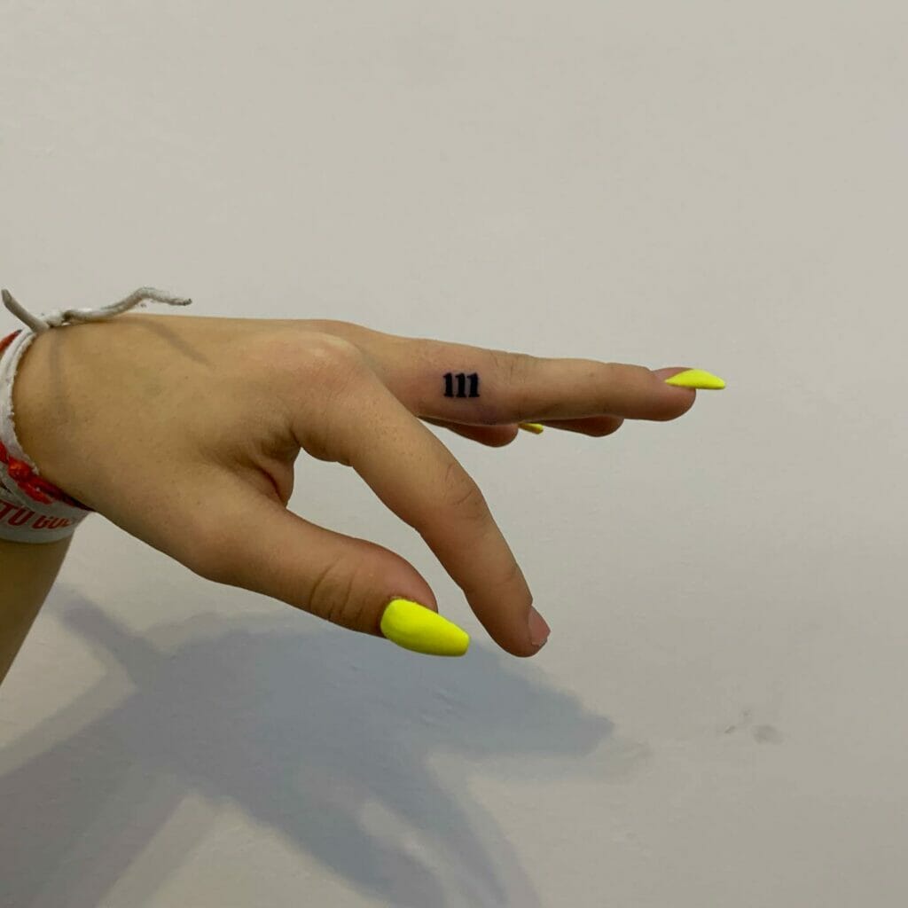1111 Tattoo On Finger