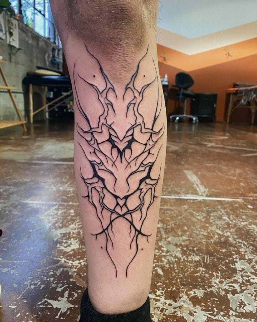 Grunge Tattoo Sleeve Below The Knee