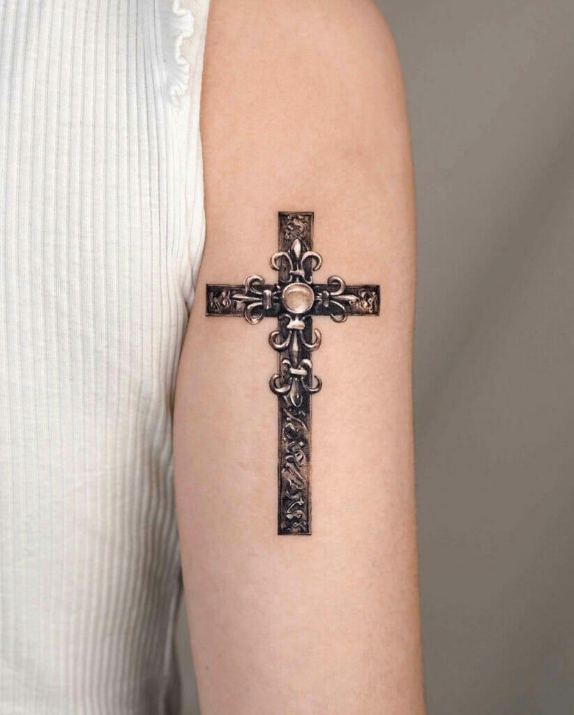 The Gorgeous Ornamented Gothic Cross Tattoo