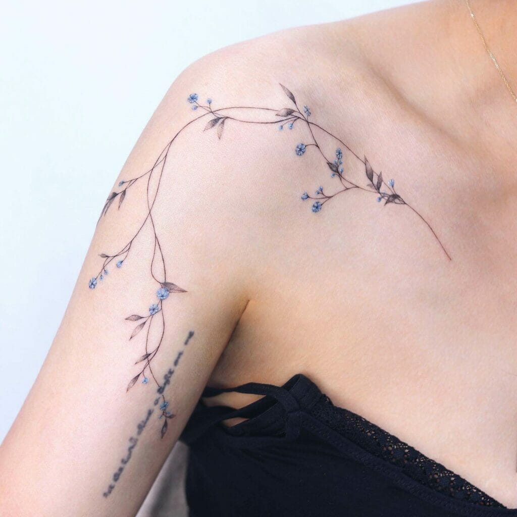 Amazing Feminine Flower Shoulder Tattoo Ideas