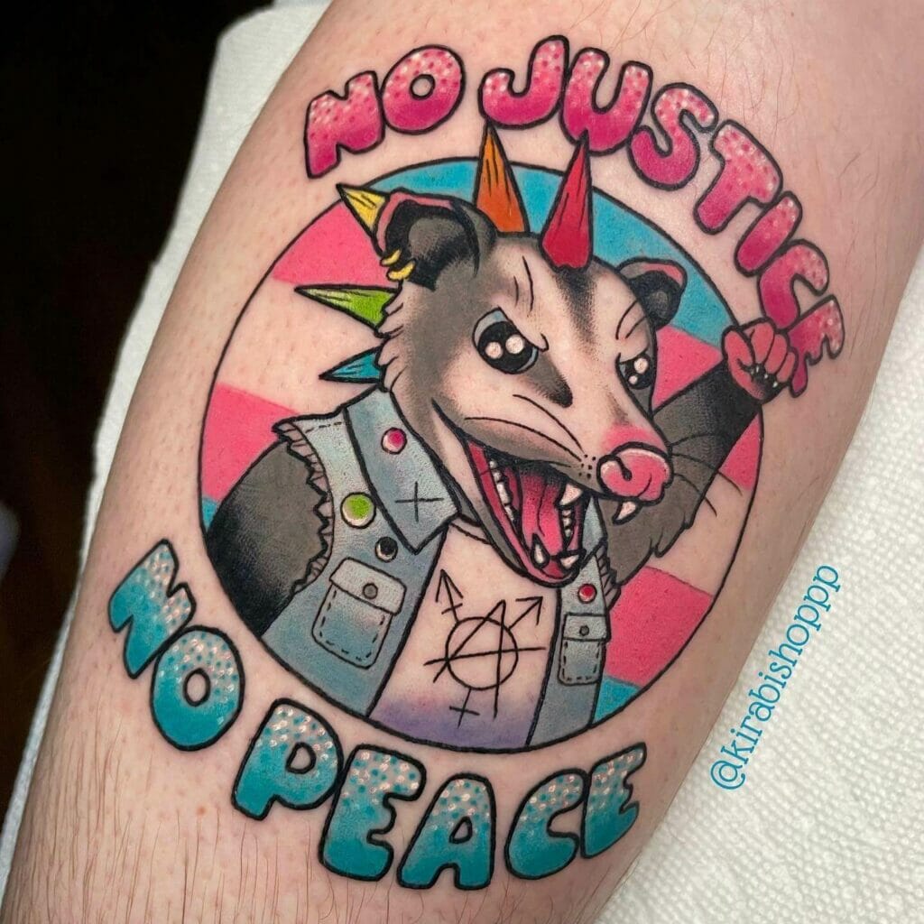 Coloured Possum Tattoo