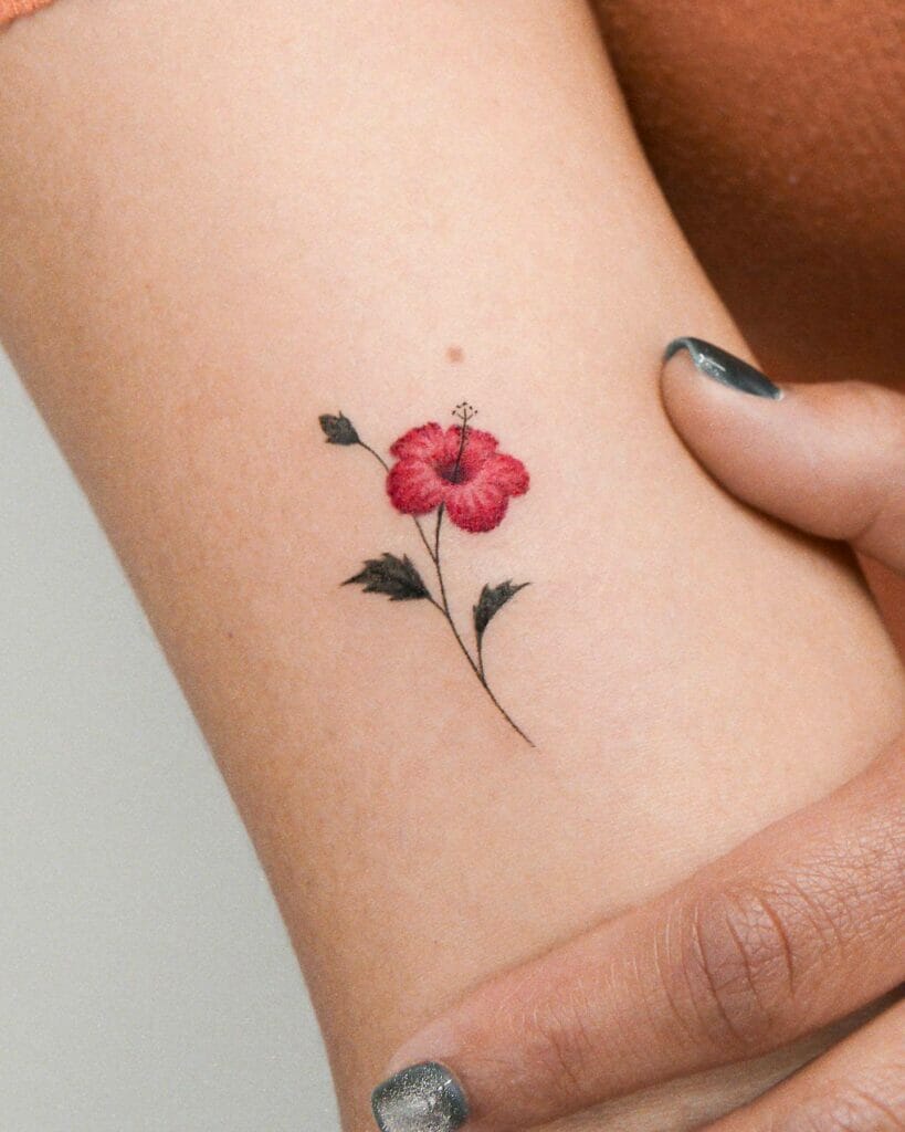 Red Hibiscus Tattoo