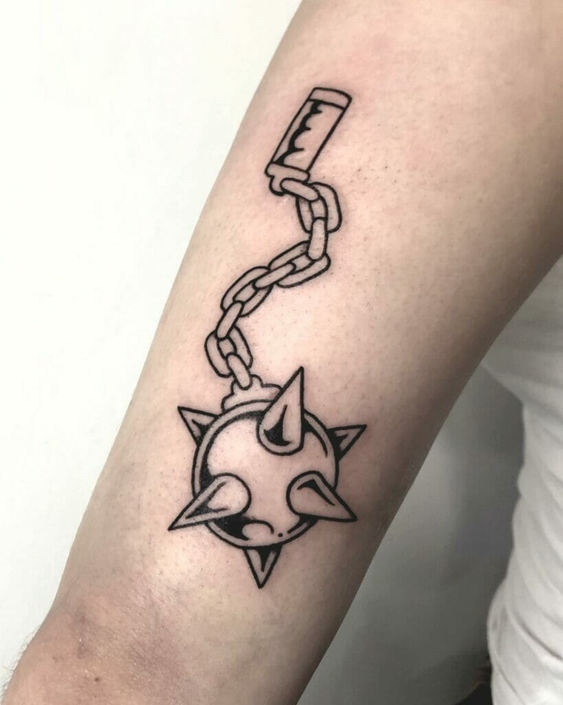 Outline Flail Tattoo For Arm