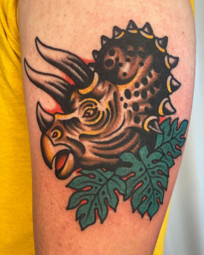 Artistic Triceratops Tattoo