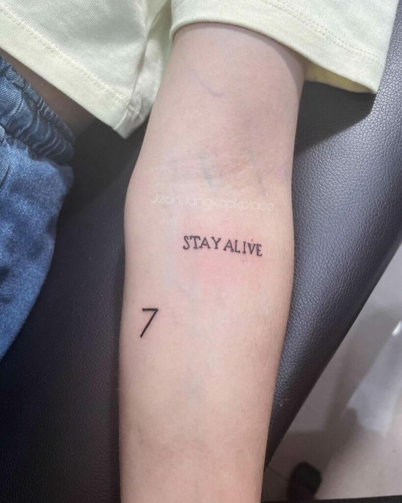The Meaningful 7 X Stay Alive Tattoo