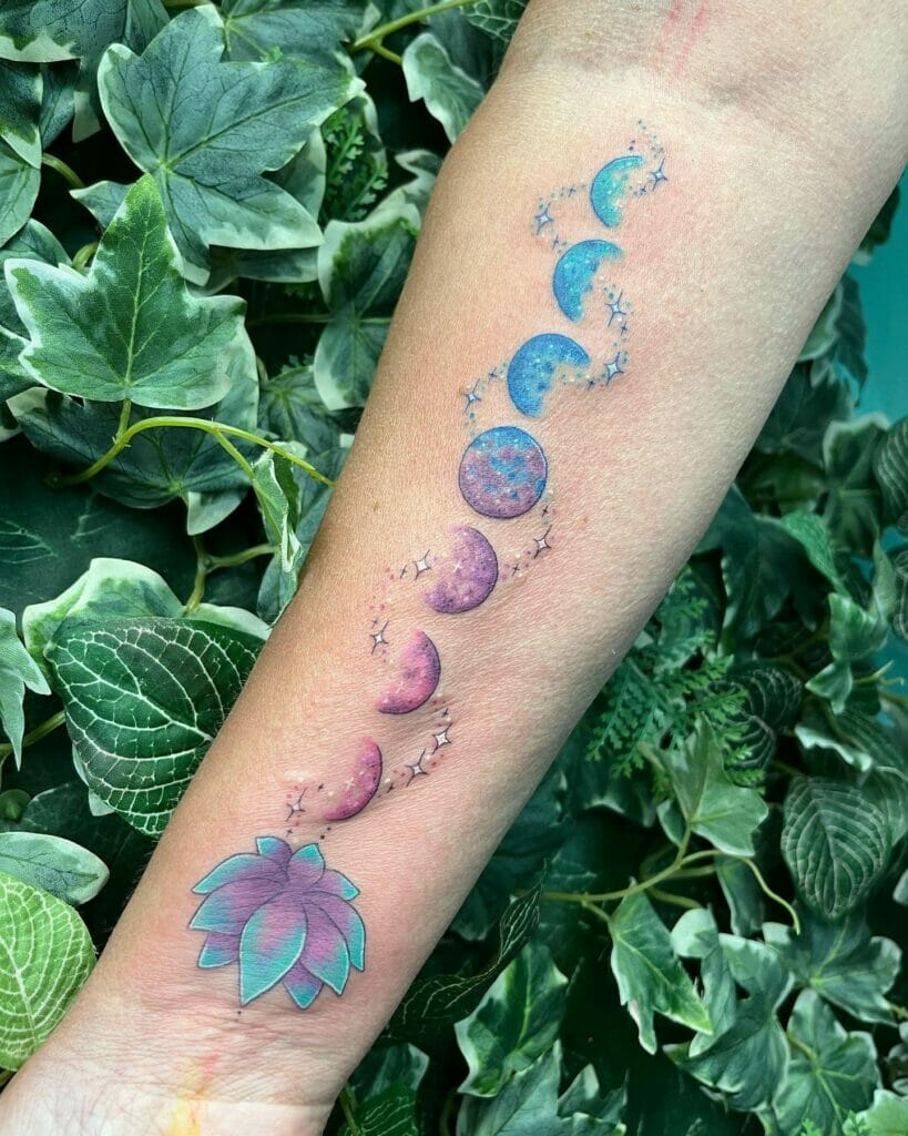 Cosmic Lotus Tattoo On Wrist