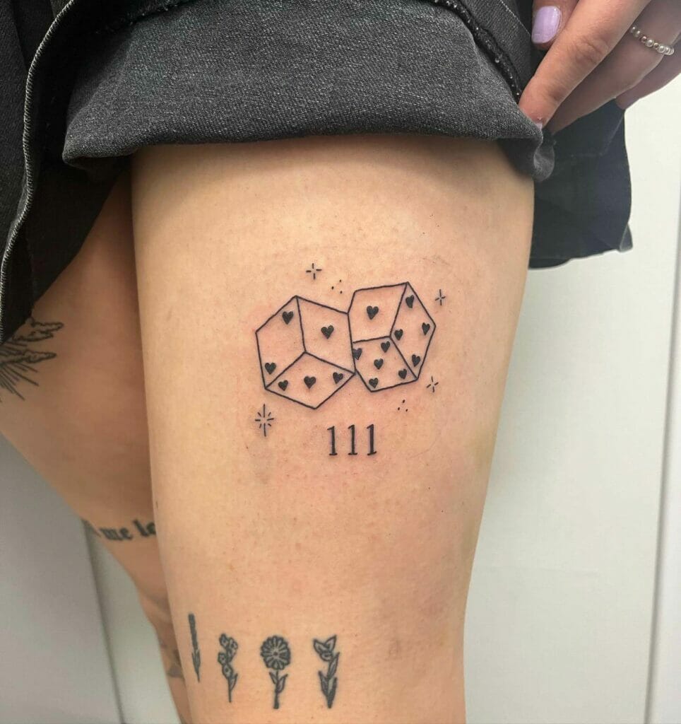 111 Tattoo With Dice